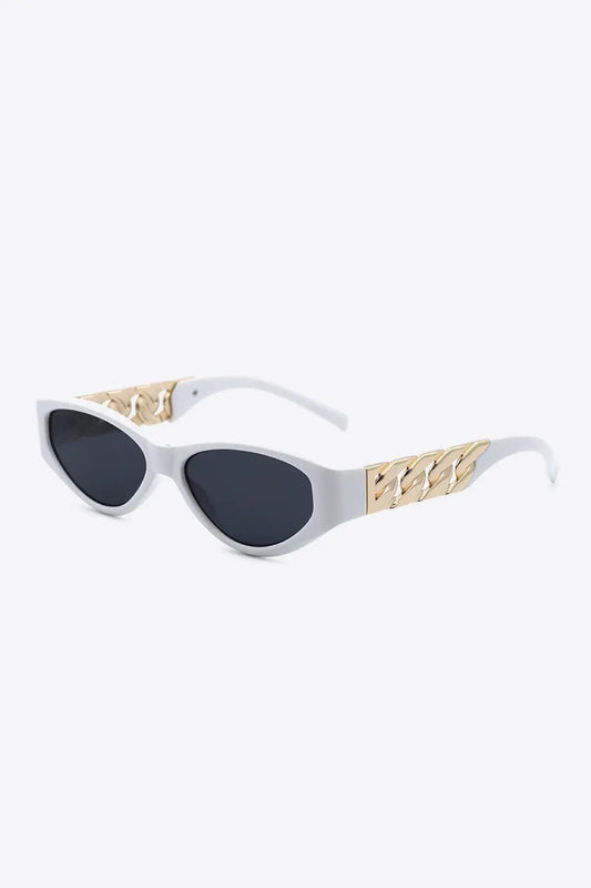 Chain Detail Cat Eye Sunglasses – UV400 Fashion Shades