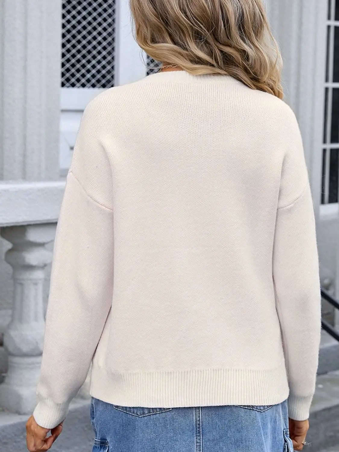 Sweaters Trendsi Chic bow detail long sleeve sweater