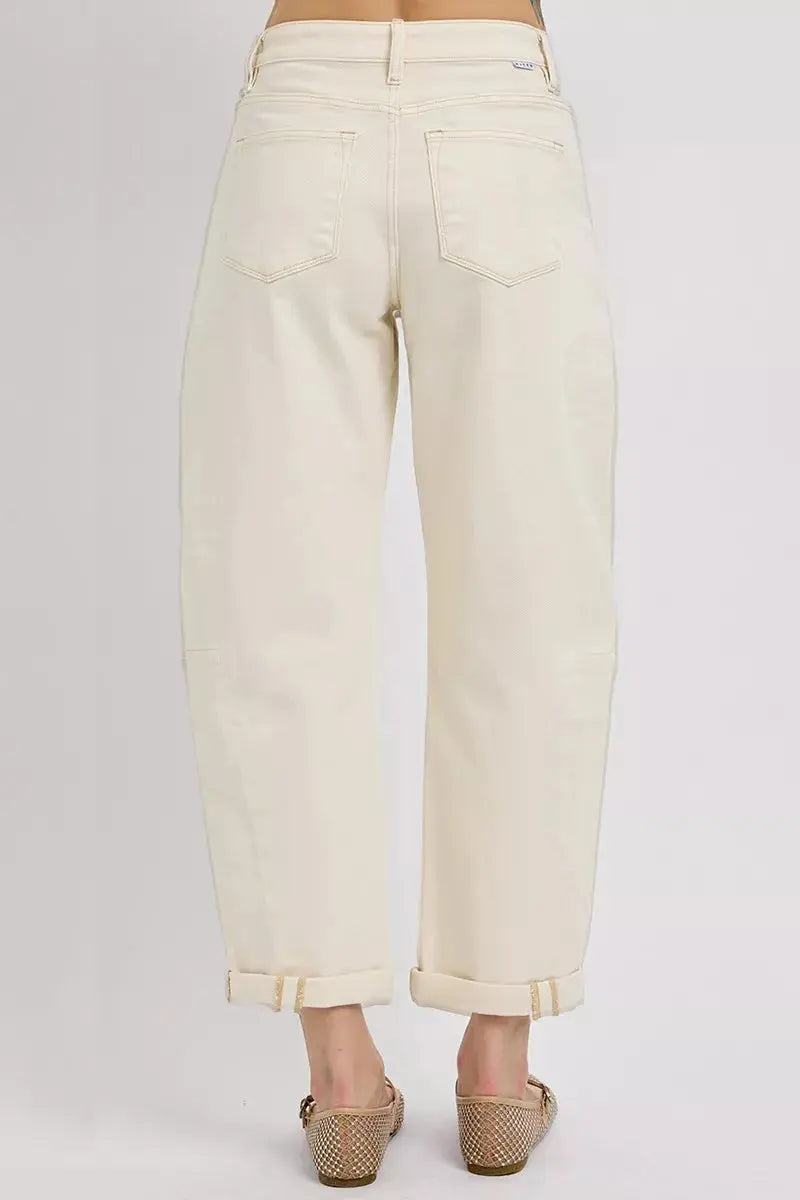 RISEN Jeans - High Rise Relaxed Barrel Cuffed Jeans
