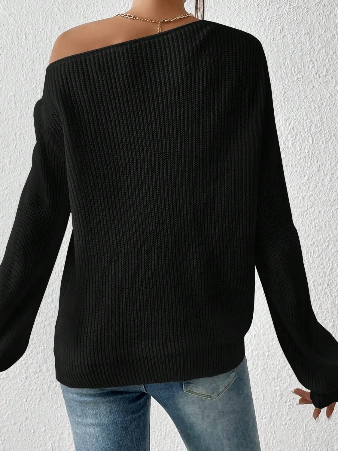 Honey Long Sleeve One Shoulder Sweater