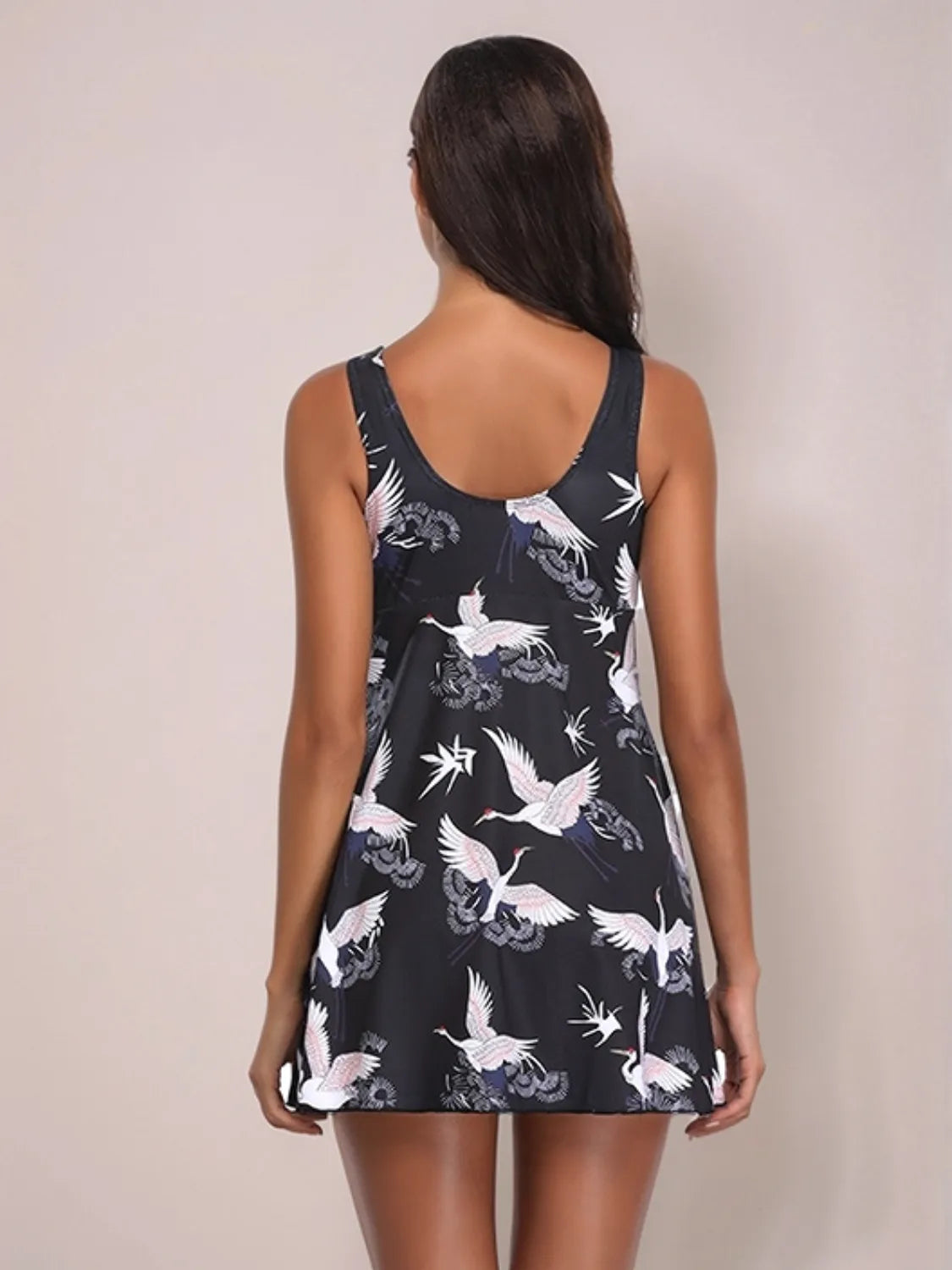 Women's Full Size Printed Slit Plunge One Piece Swimsuit