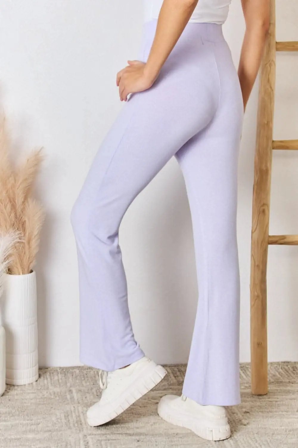 Trendsi High Waist Knit Flare Pants Women's Lounge Sweatpants - Ultra Soft