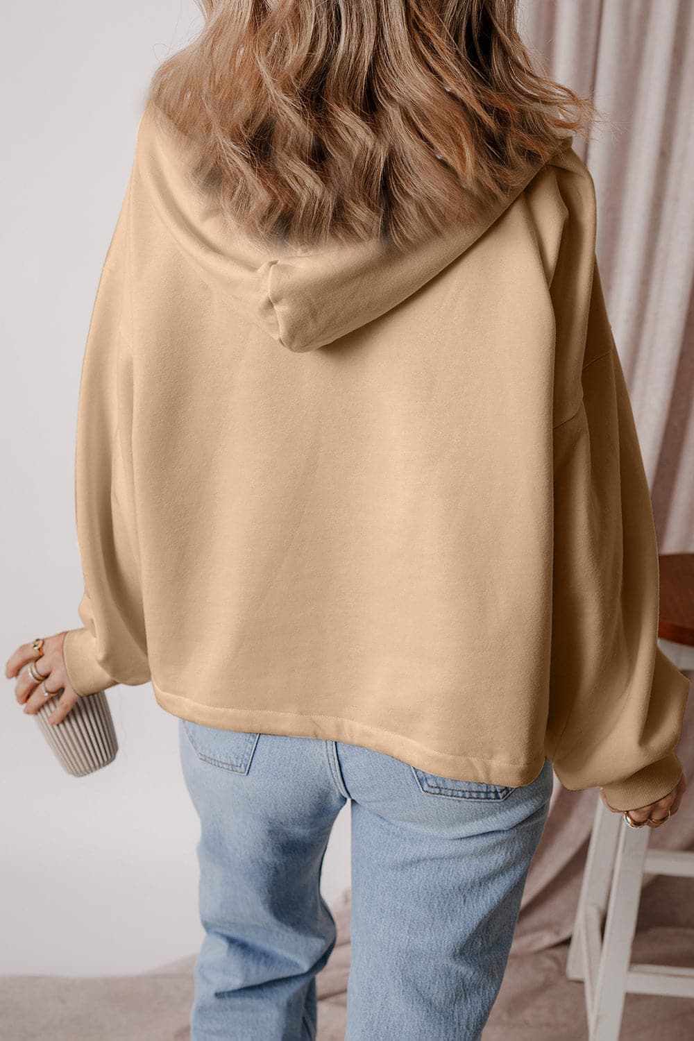 Jackets Trendsi Casual half zip hoodie with pockets