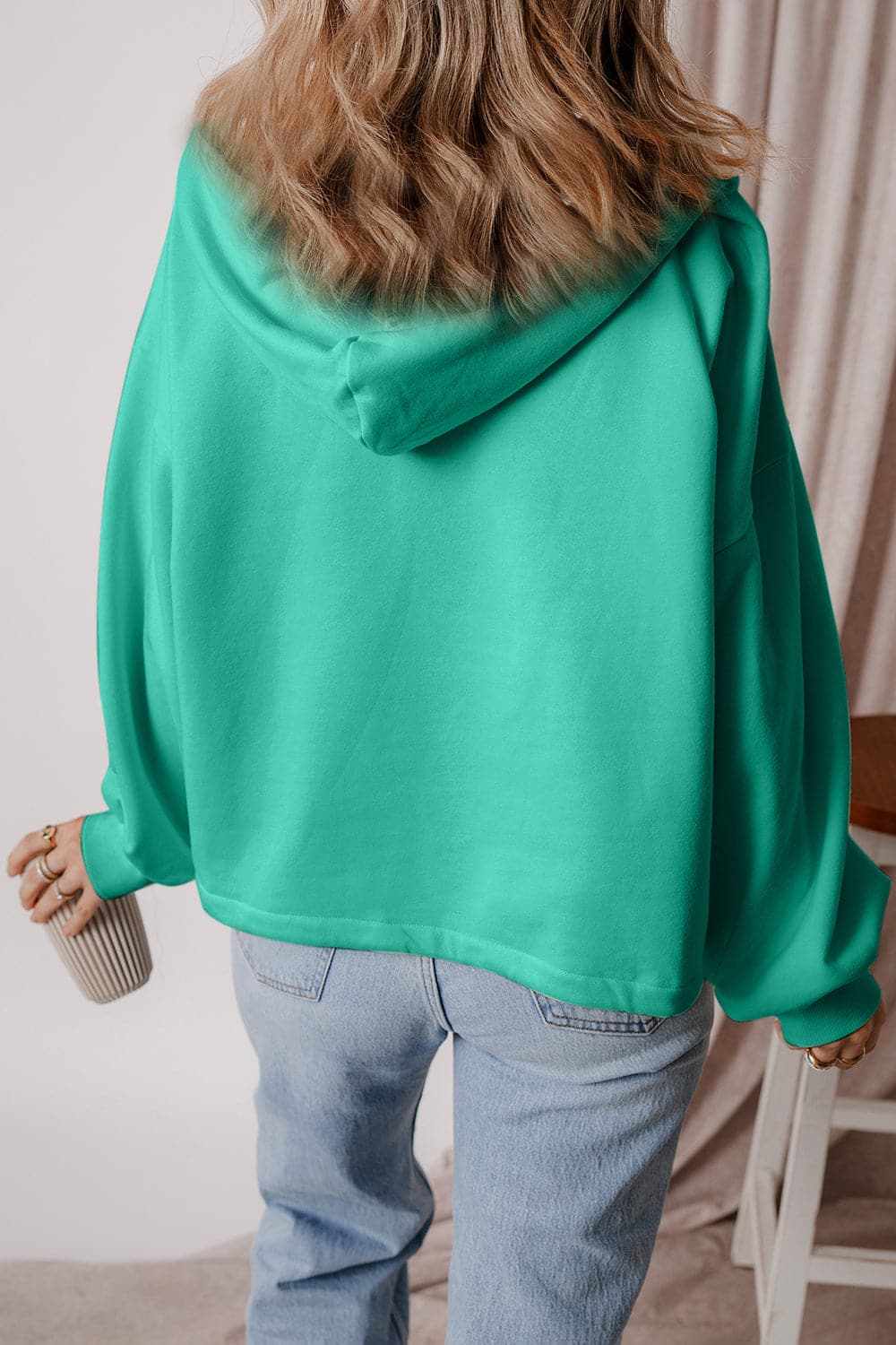 Jackets Trendsi Casual half zip hoodie with pockets