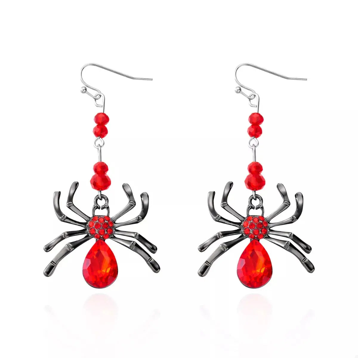 Crystal Spider Halloween Dangle Earrings