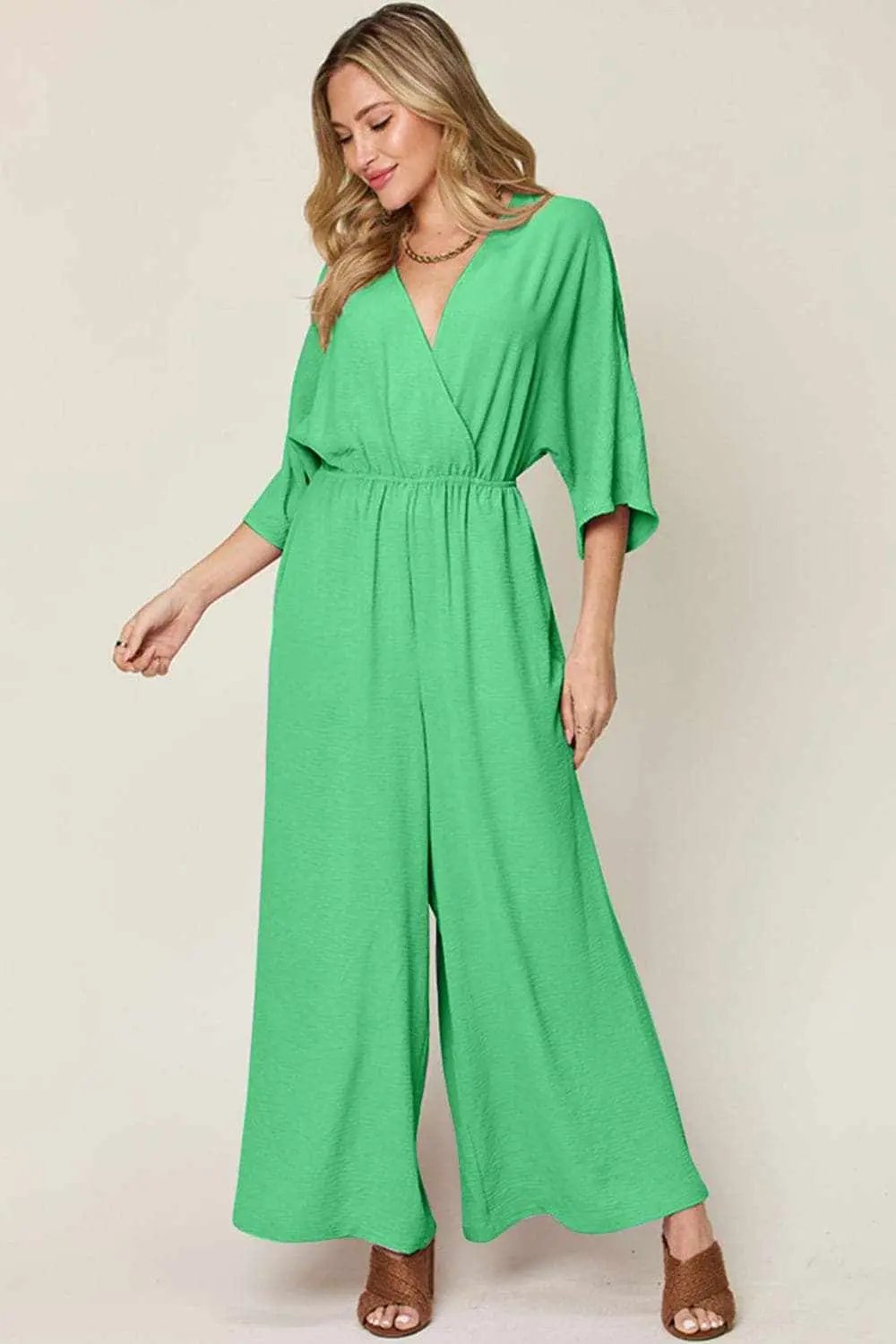 Trendsi Surplice Wide Leg Jumpsuit - Chic & Elegant