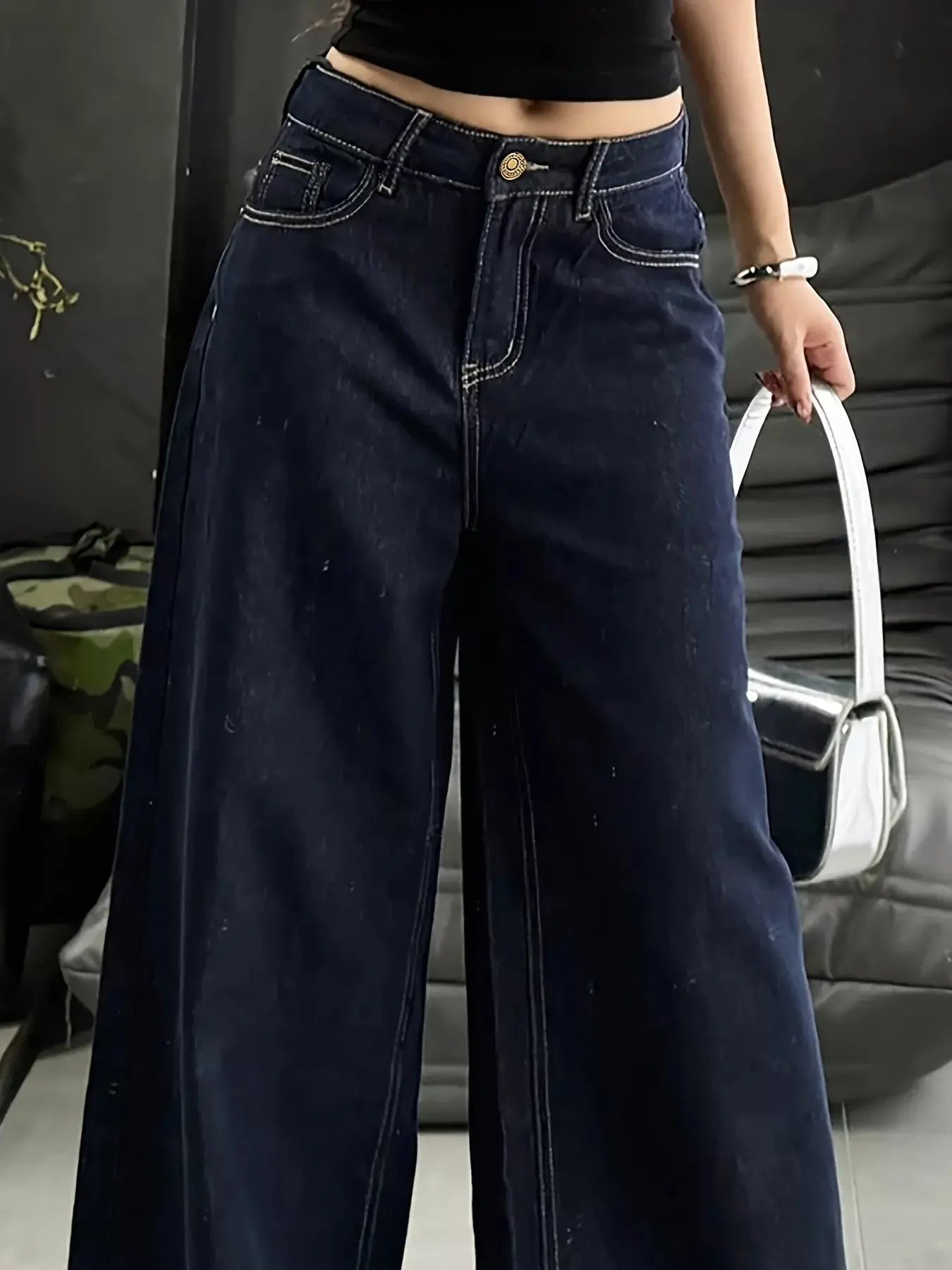 Wide Leg Denim Jeans