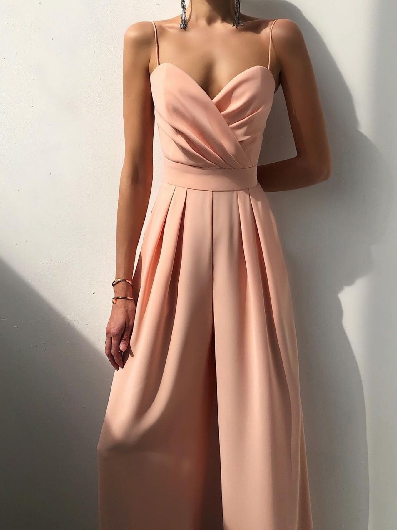 Full Size Spaghetti Strap Wide Leg Jumpsuit