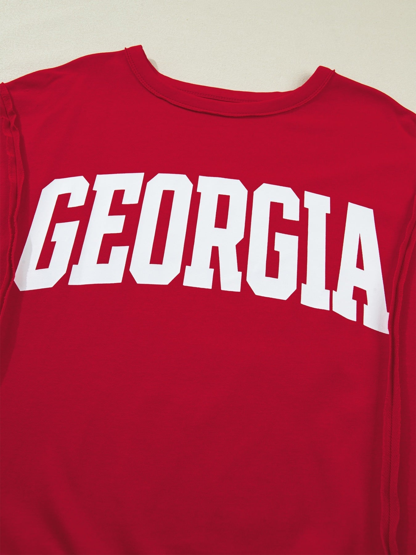 GEORGIA Raw Seam Oversized Drop Shoulder T Shirt