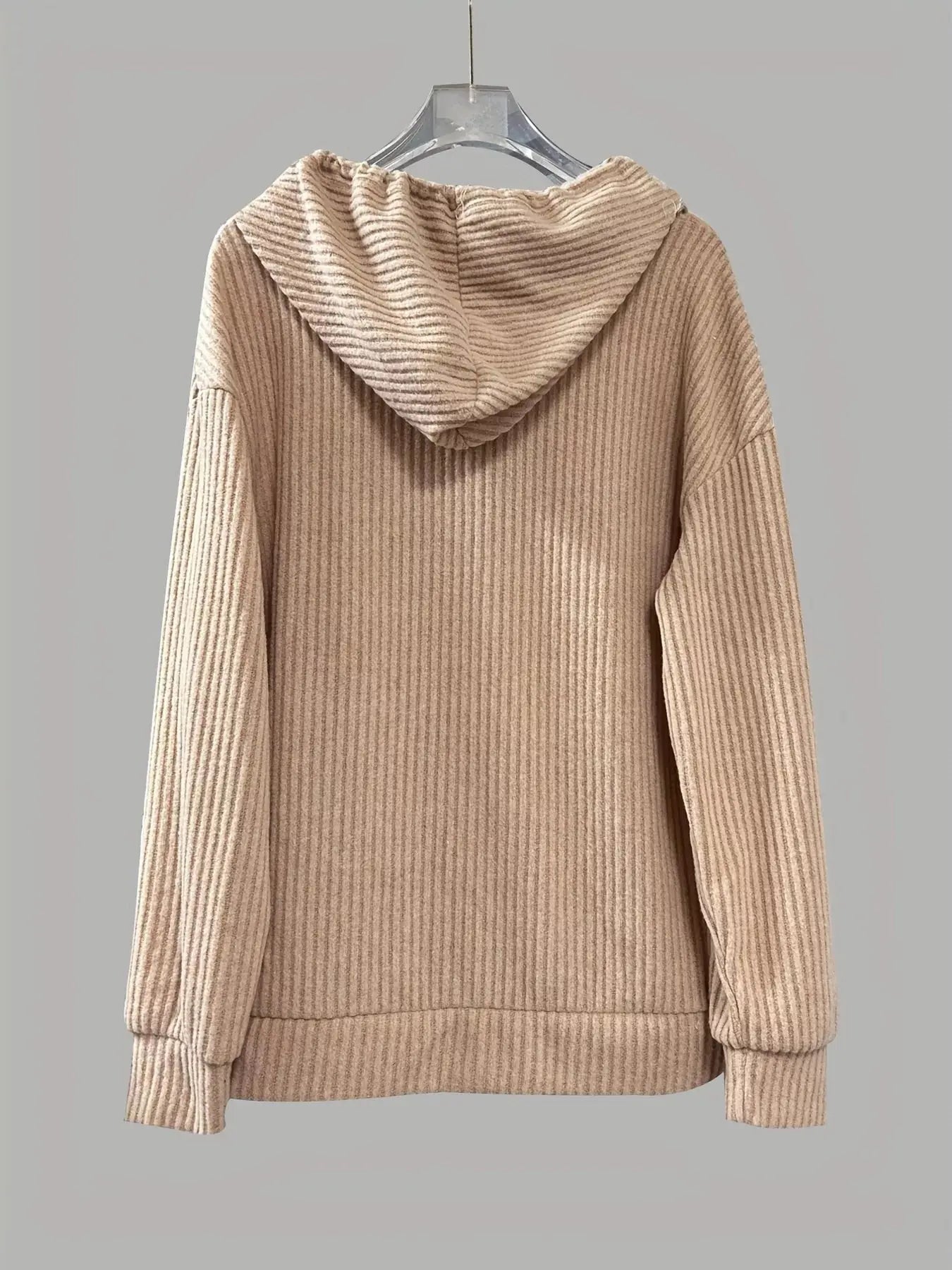 Button Front Drawstring Hoodie