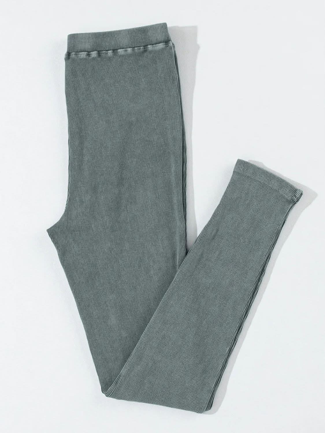 Trendsi Ribbed Leggings Women's Everyday Wear Basic Chic Cotton Blend
