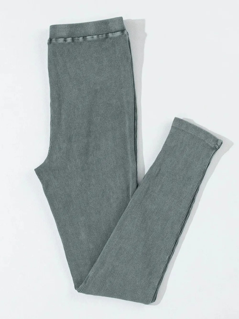 Women's Elastic Waist Ribbed Leggings