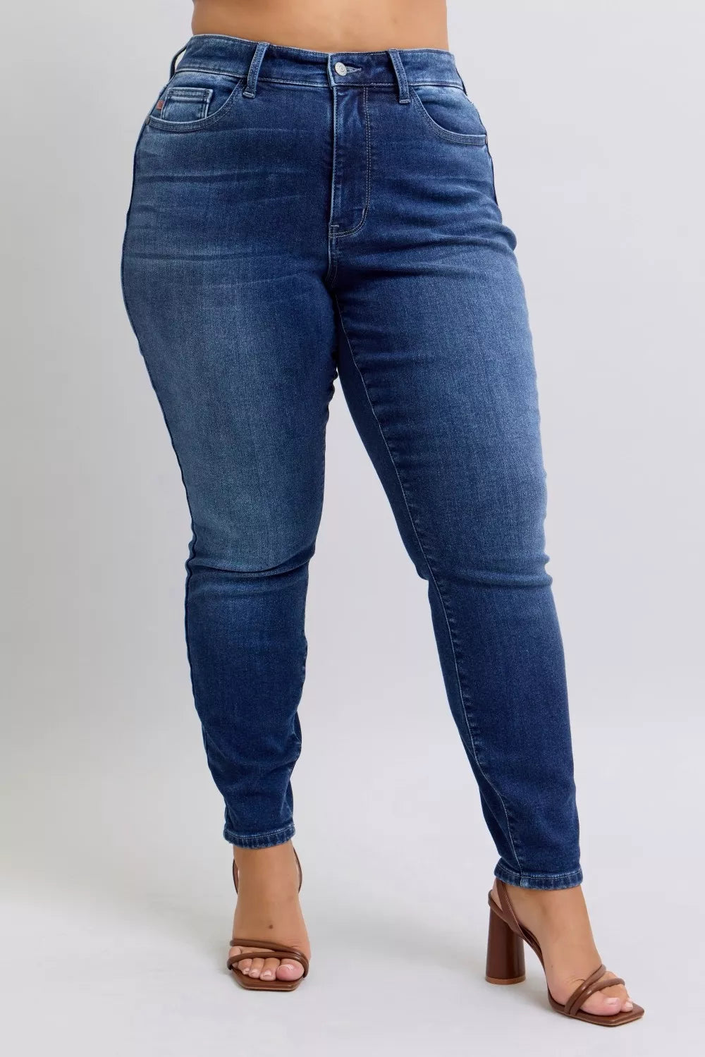 Judy Blue Full Size Washed Thermal Skinny Jeans