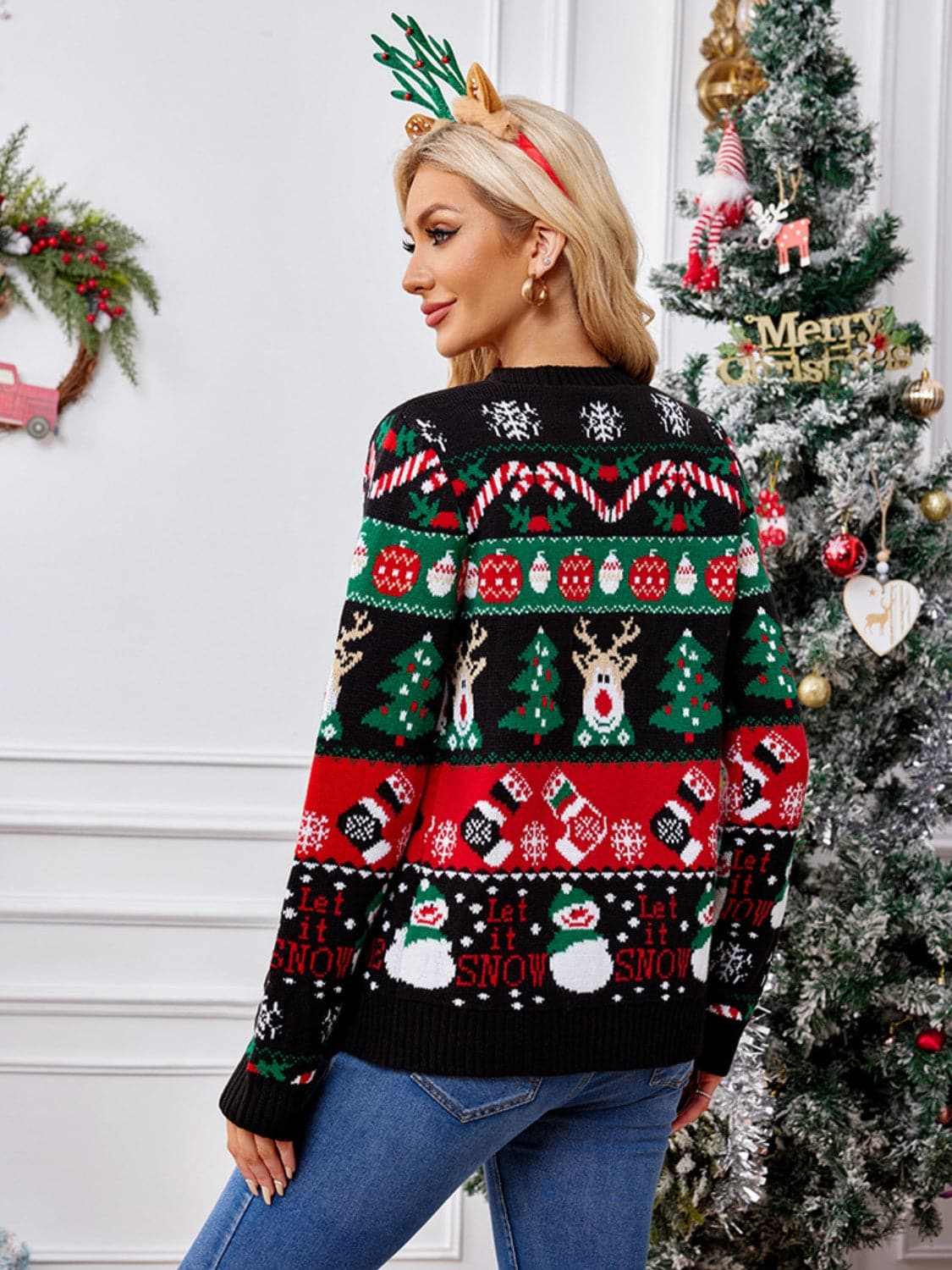 Sweaters Trendsi Reindeer Print Cardigan for Women