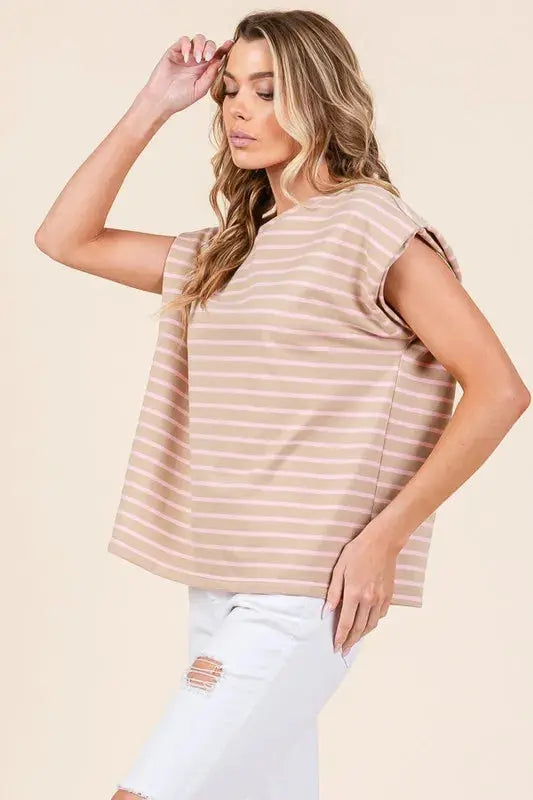 Trendsi Women's Casual Muscle Tee | Striped