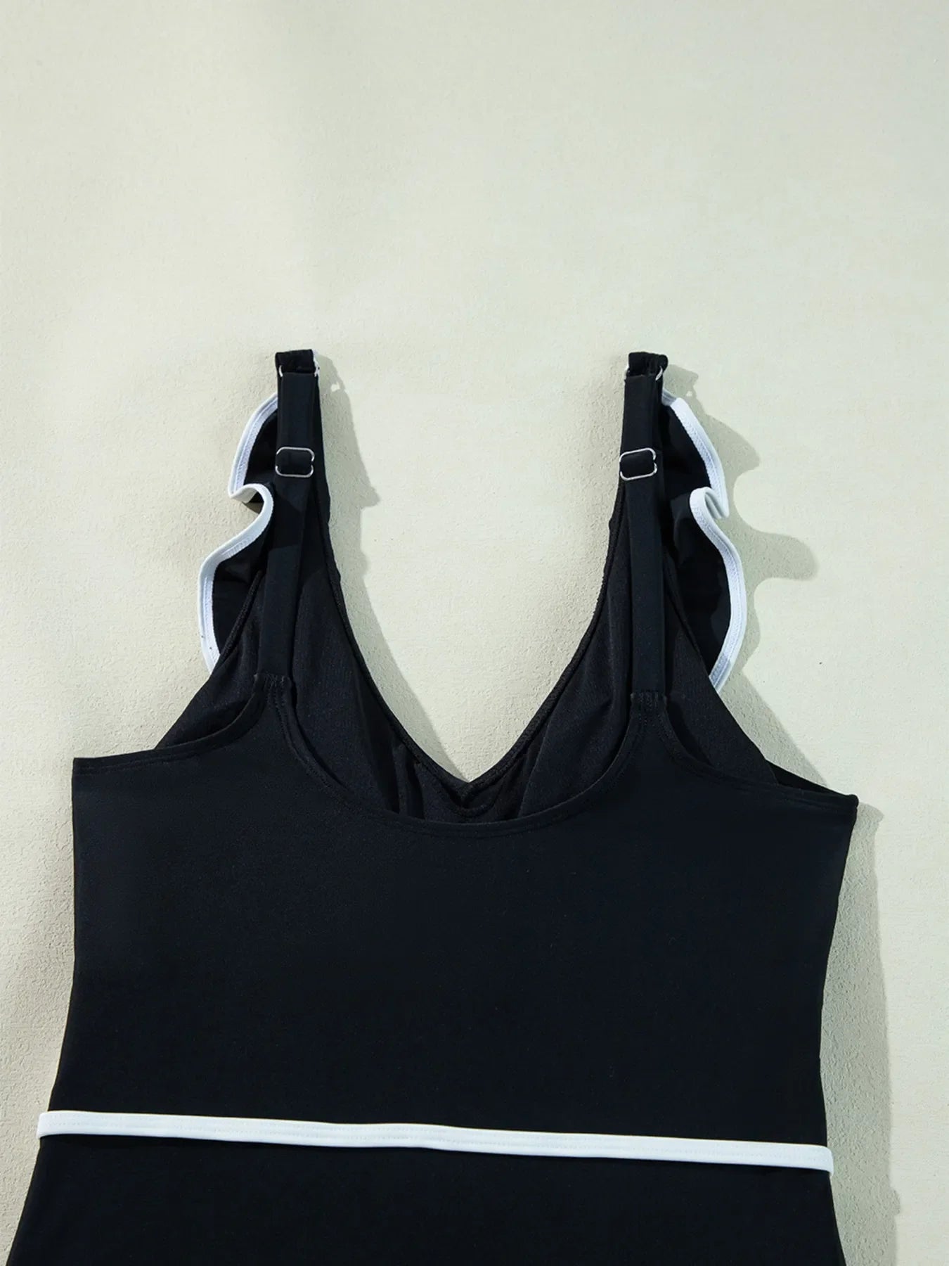 Ruffle Trim V Neck One Piece Swimsuit