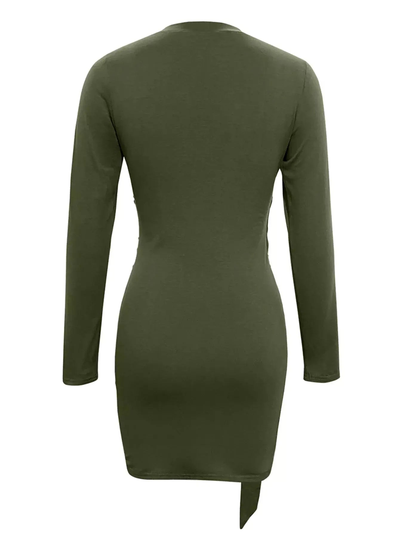 Round Neck Long Sleeve Bodycon Dress