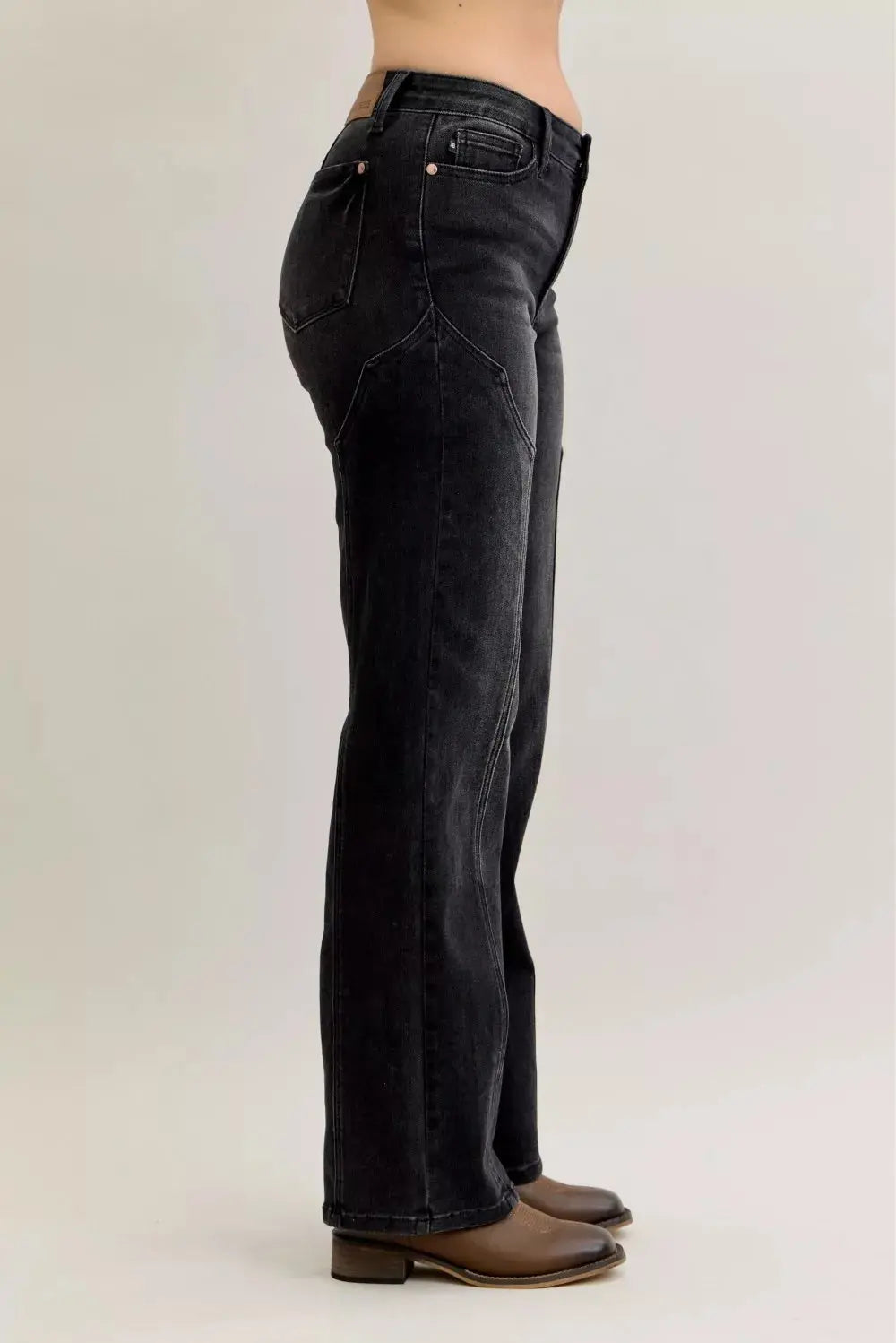 Judy Blue Jeans - Mid Rise Straight Western Seam Detail Jeans