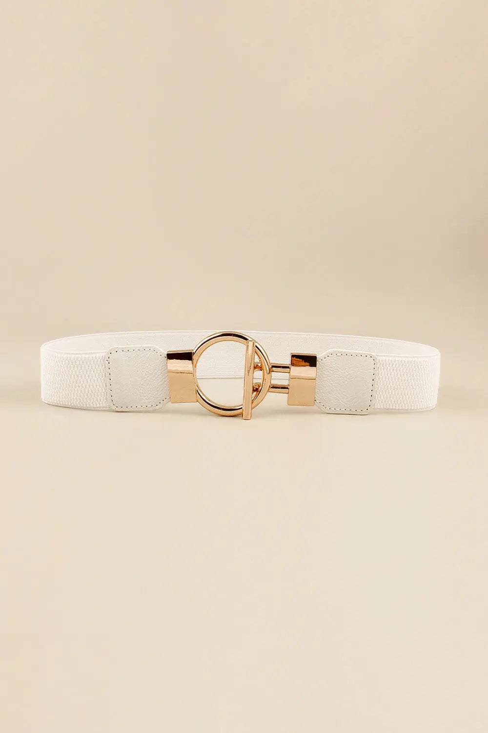 Zinc Alloy Circle Shaped Buckle PU Leather Belt