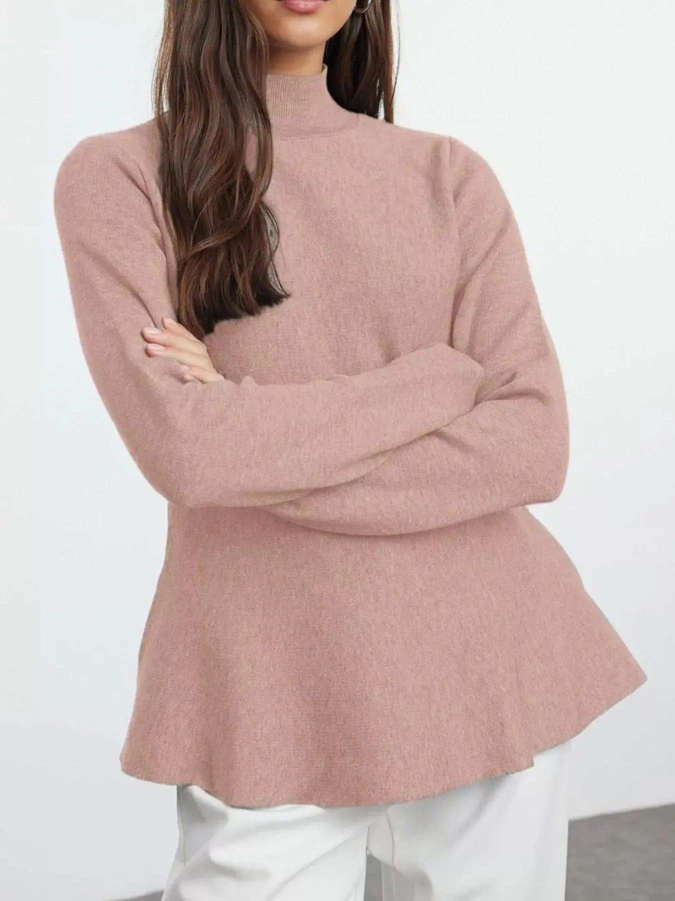 Mock Neck Long Sleeve Sweater