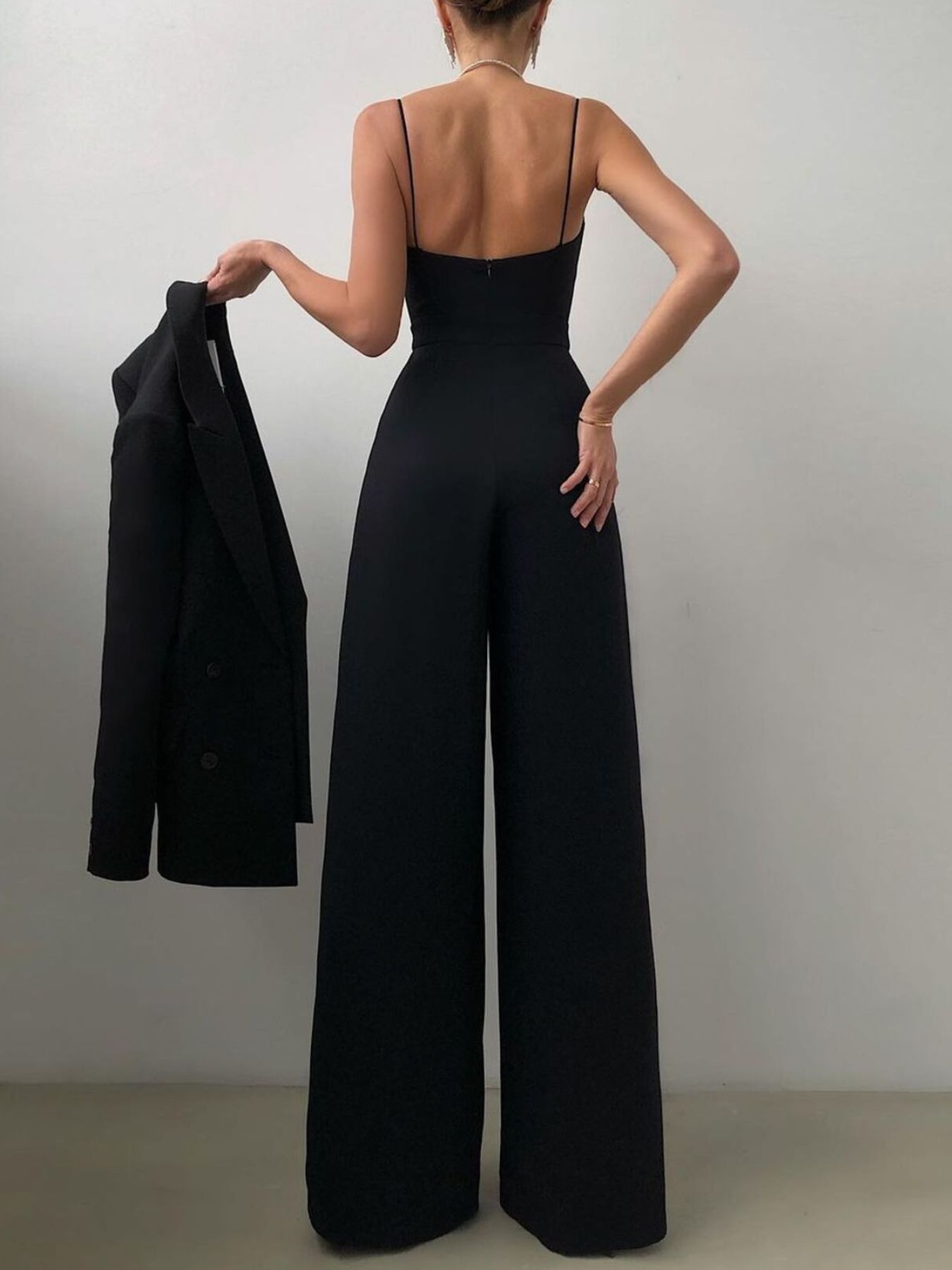 Full Size Spaghetti Strap Wide Leg Jumpsuit