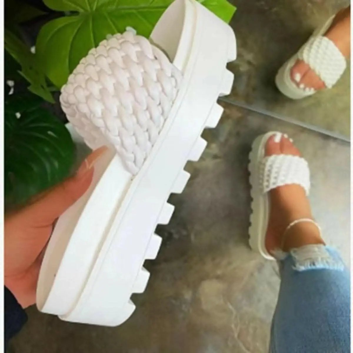 Open Toe Platform Sandals by Trendsi | Black
