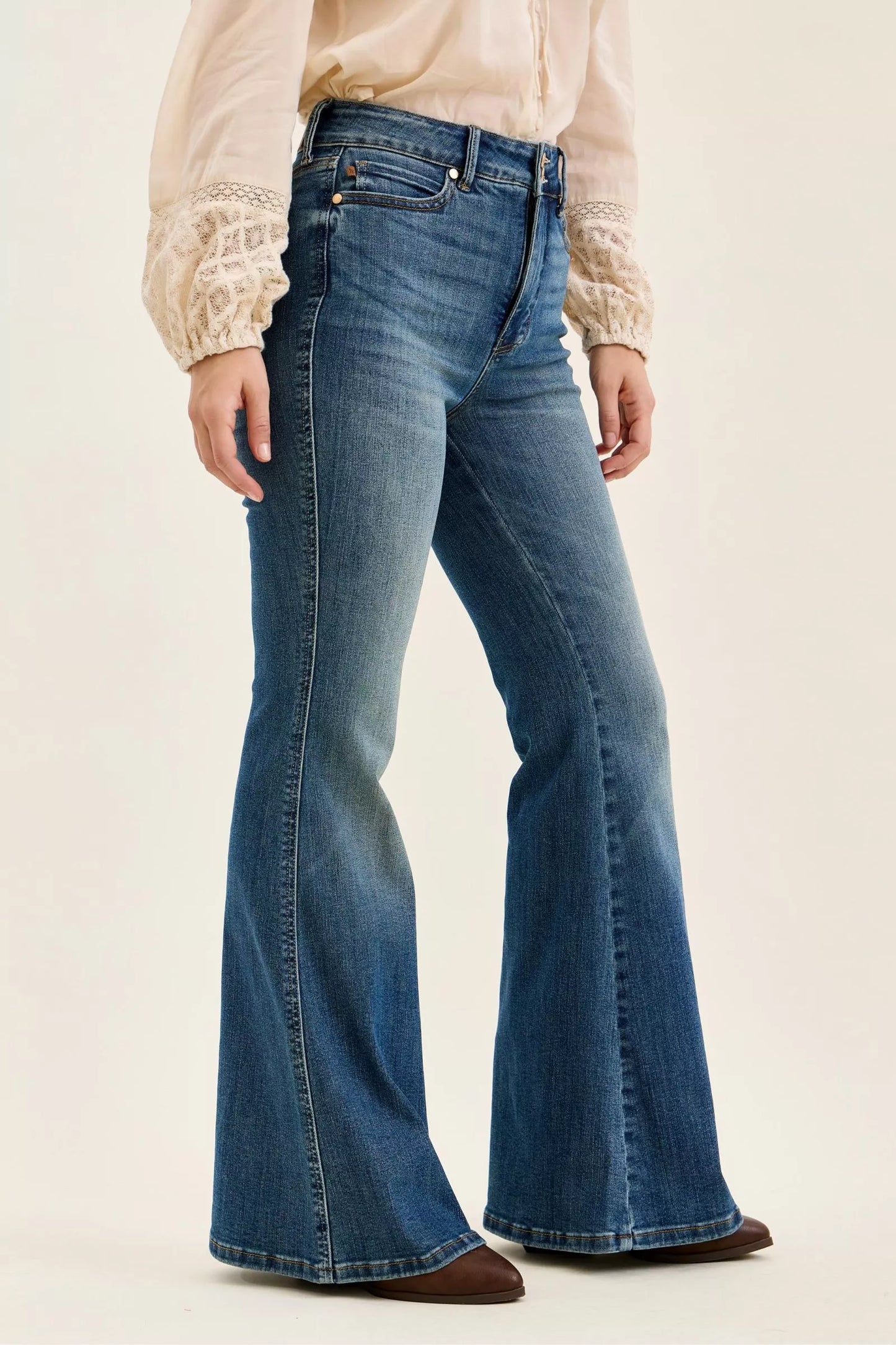 Judy Blue High Waist Double Button Tummy Control Flare Jeans