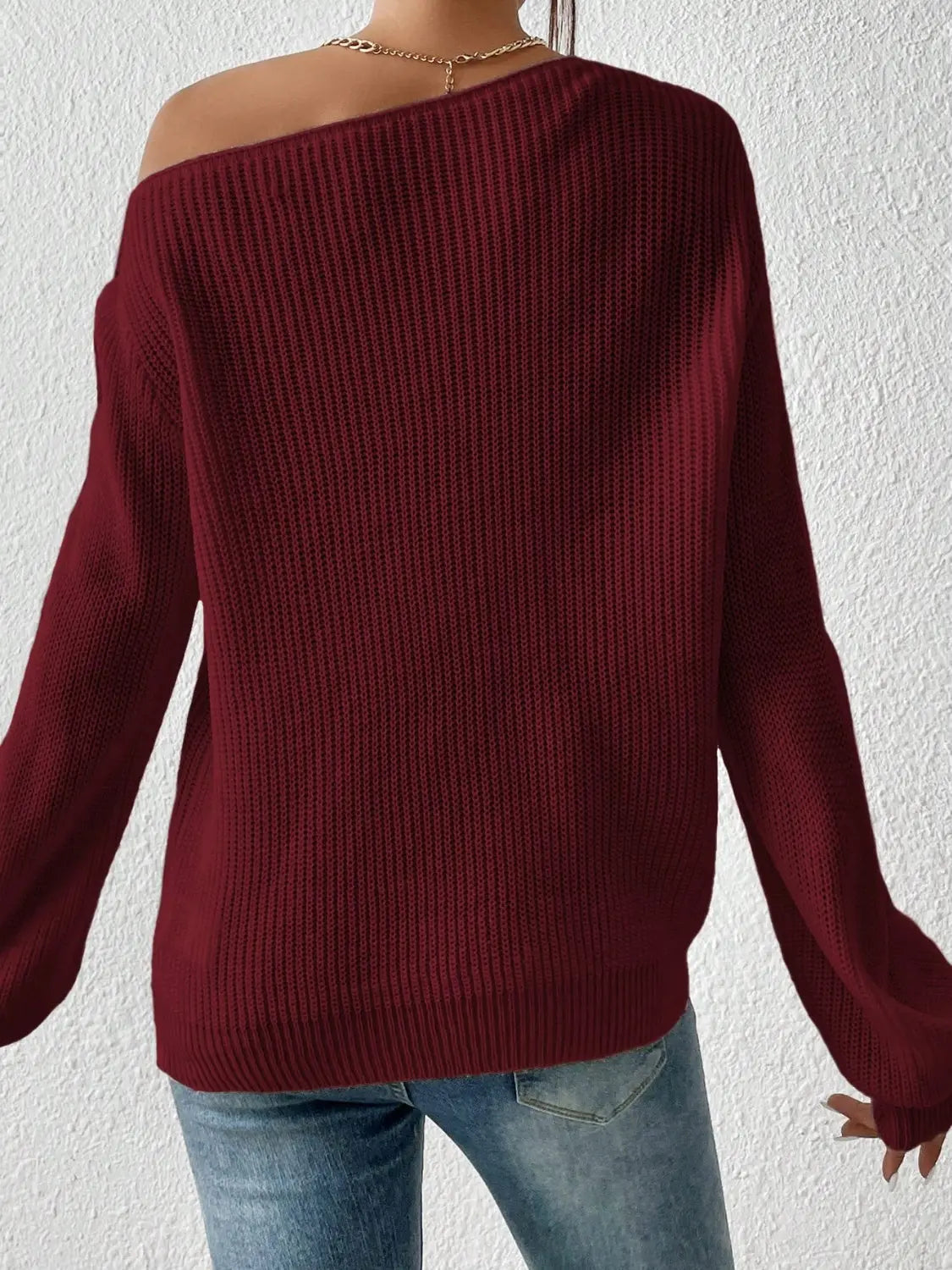 Honey Long Sleeve One Shoulder Sweater