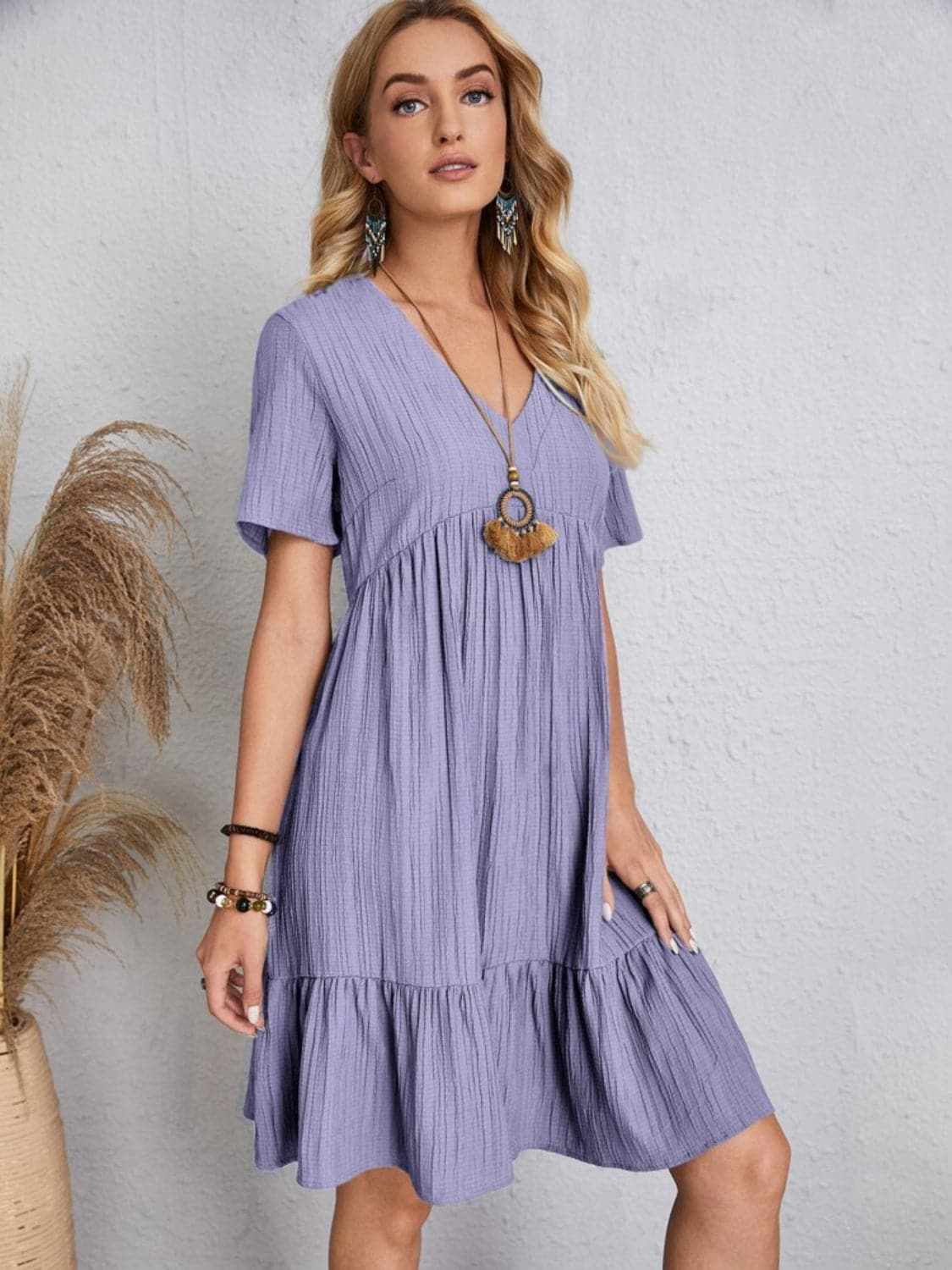 Dresses Trendsi Elegant V-neck dress - 100% polyester
