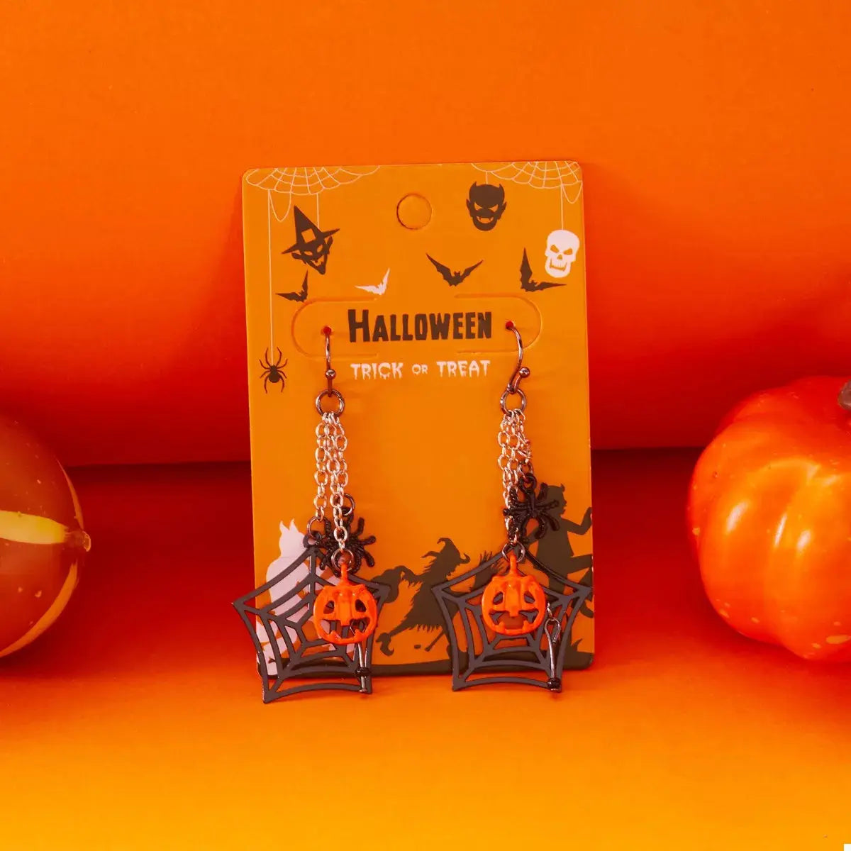 Spider Web Halloween Dangle Earrings