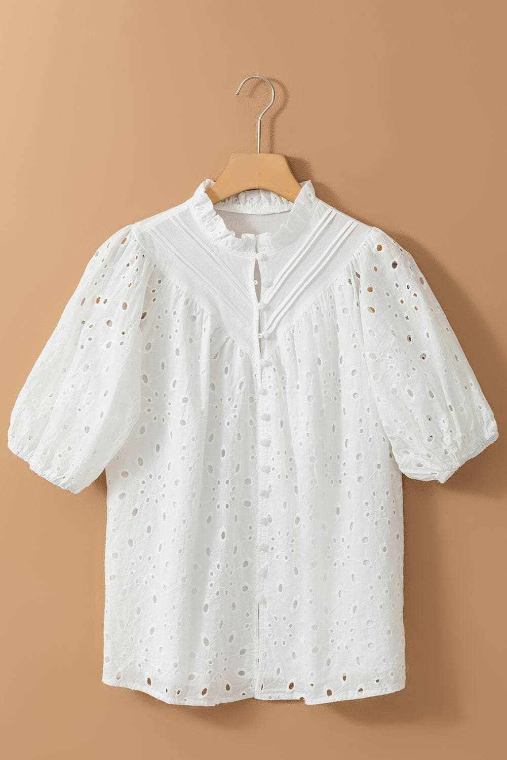 Shirts Trendsi Elegant eyelet blouse - cotton, button-up