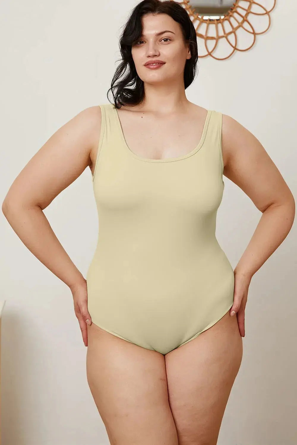 Basic Bae Full Size Square Neck Womens Sleeveless Bodysuit