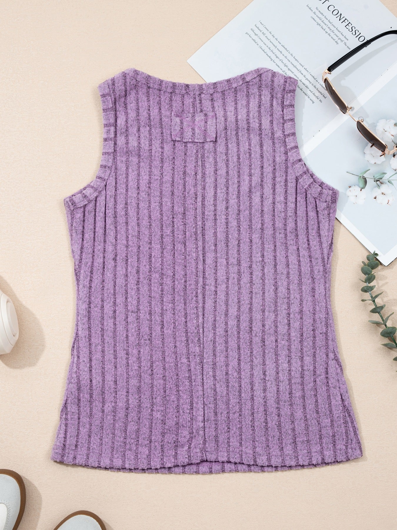 Slim Mineral Wash Ribbed Tank Top