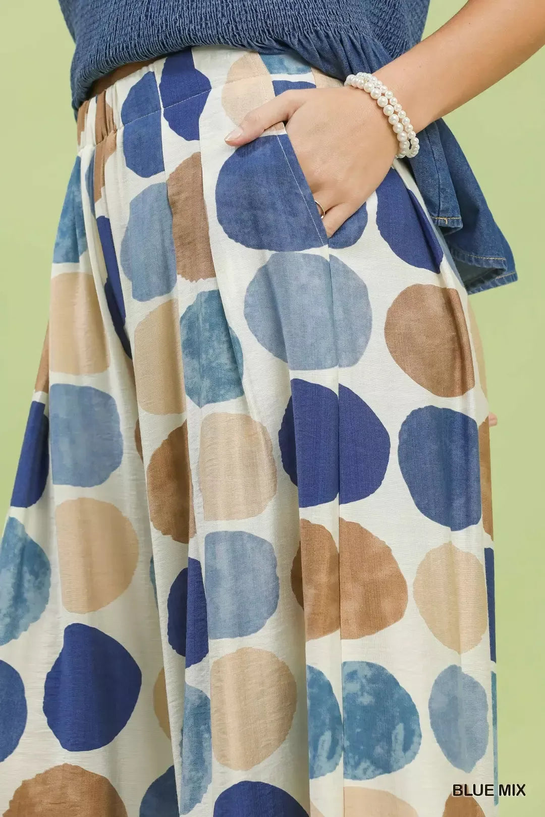 Umgee Polka Dot Wide Leg Pants