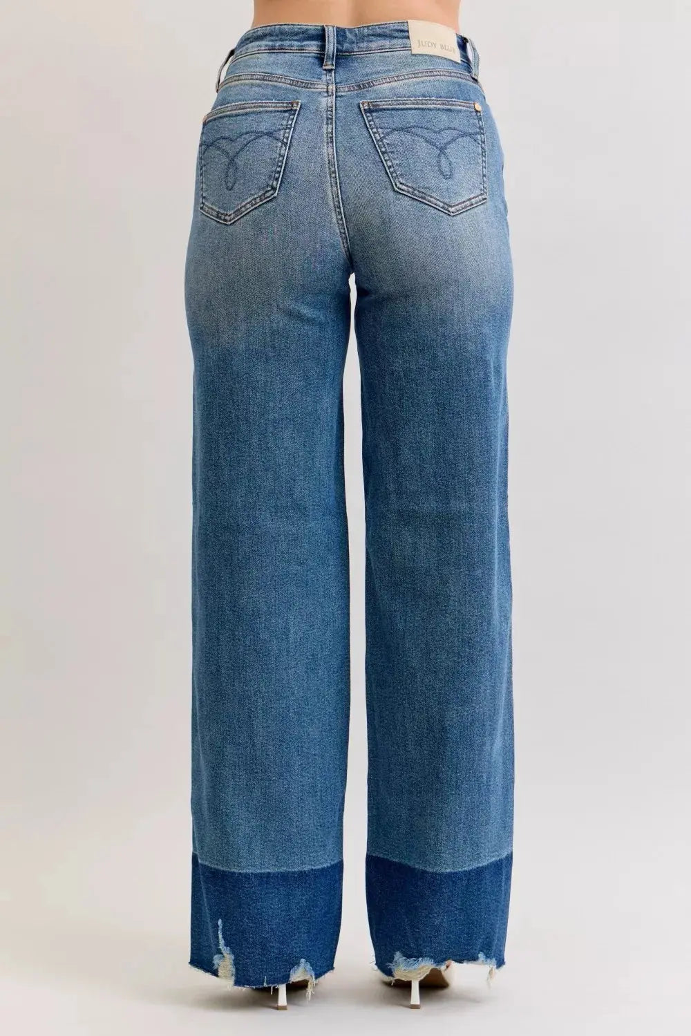 Judy Blue Jeans - Raw Hem High Waist Column Straight Jeans