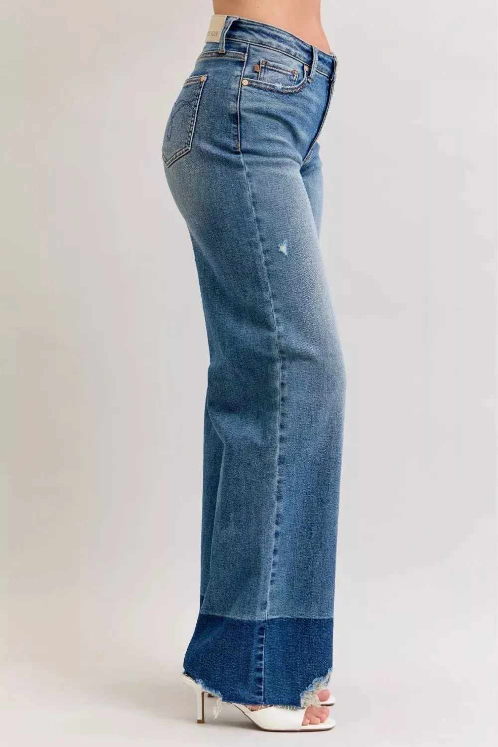Judy Blue Jeans - Raw Hem High Waist Column Straight Jeans