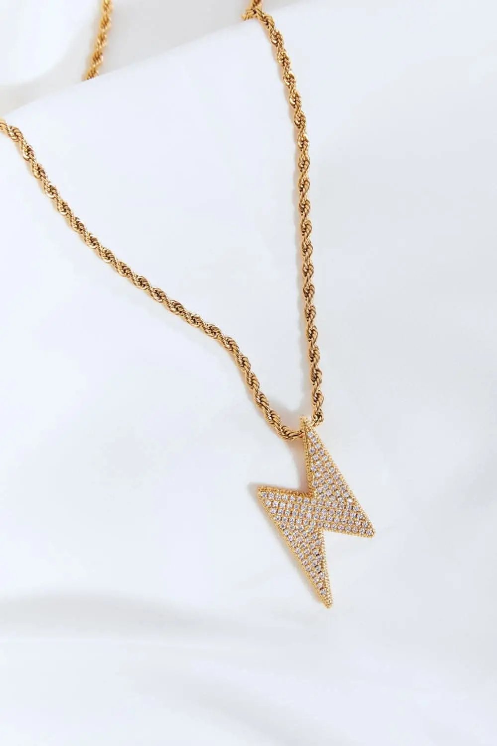 Hats Trendsi Brass Lightning Bolt Necklace
