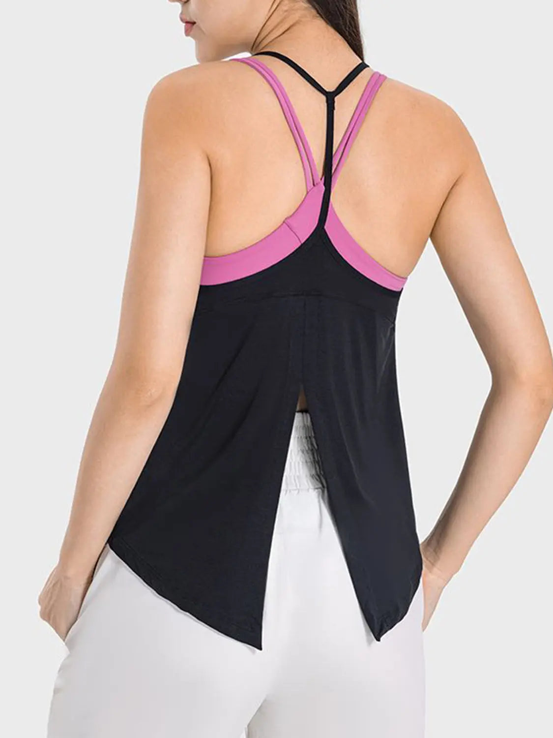 Slit Spaghetti Strap Scoop Neck Cami