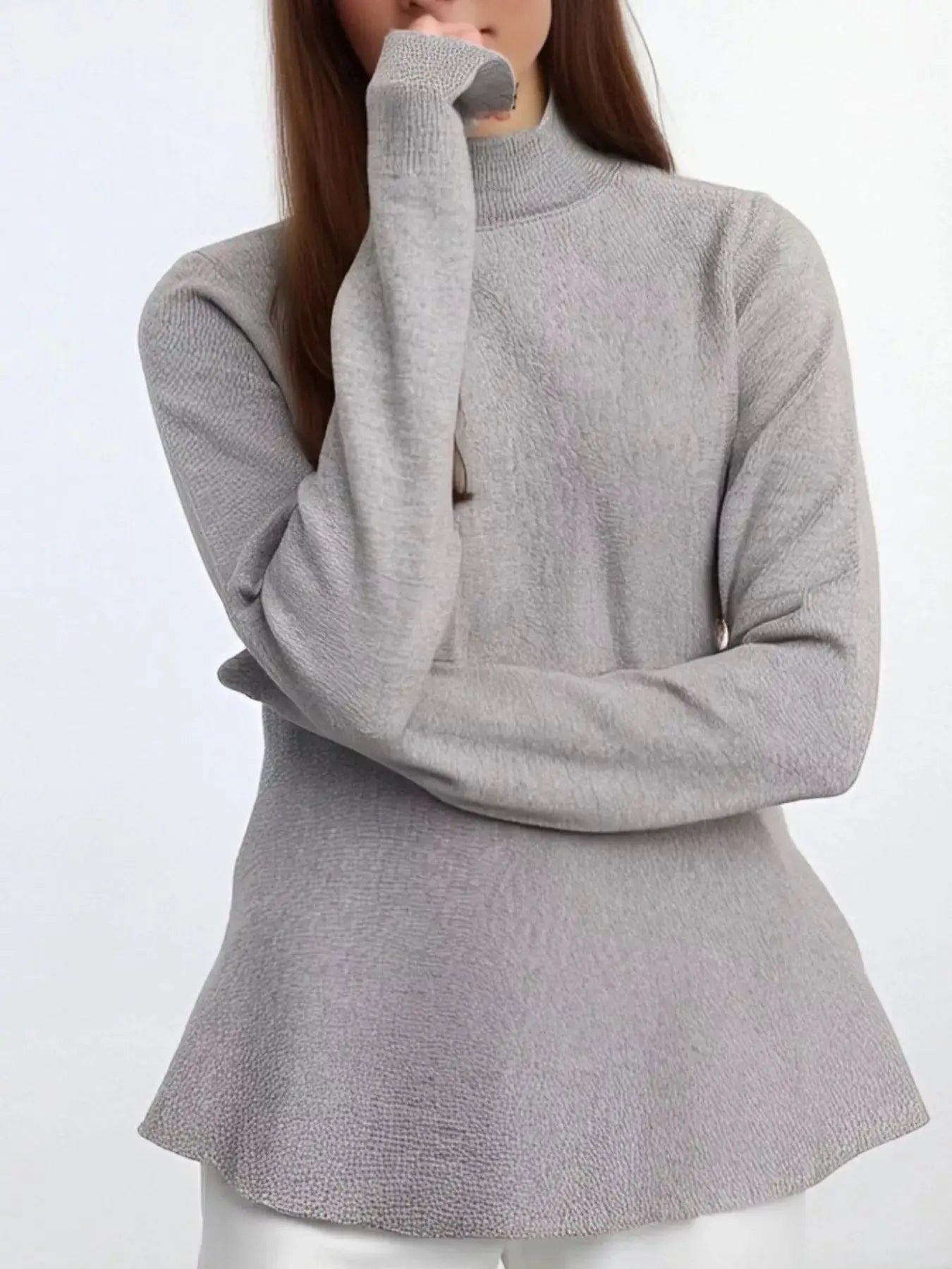 Mock Neck Long Sleeve Sweater