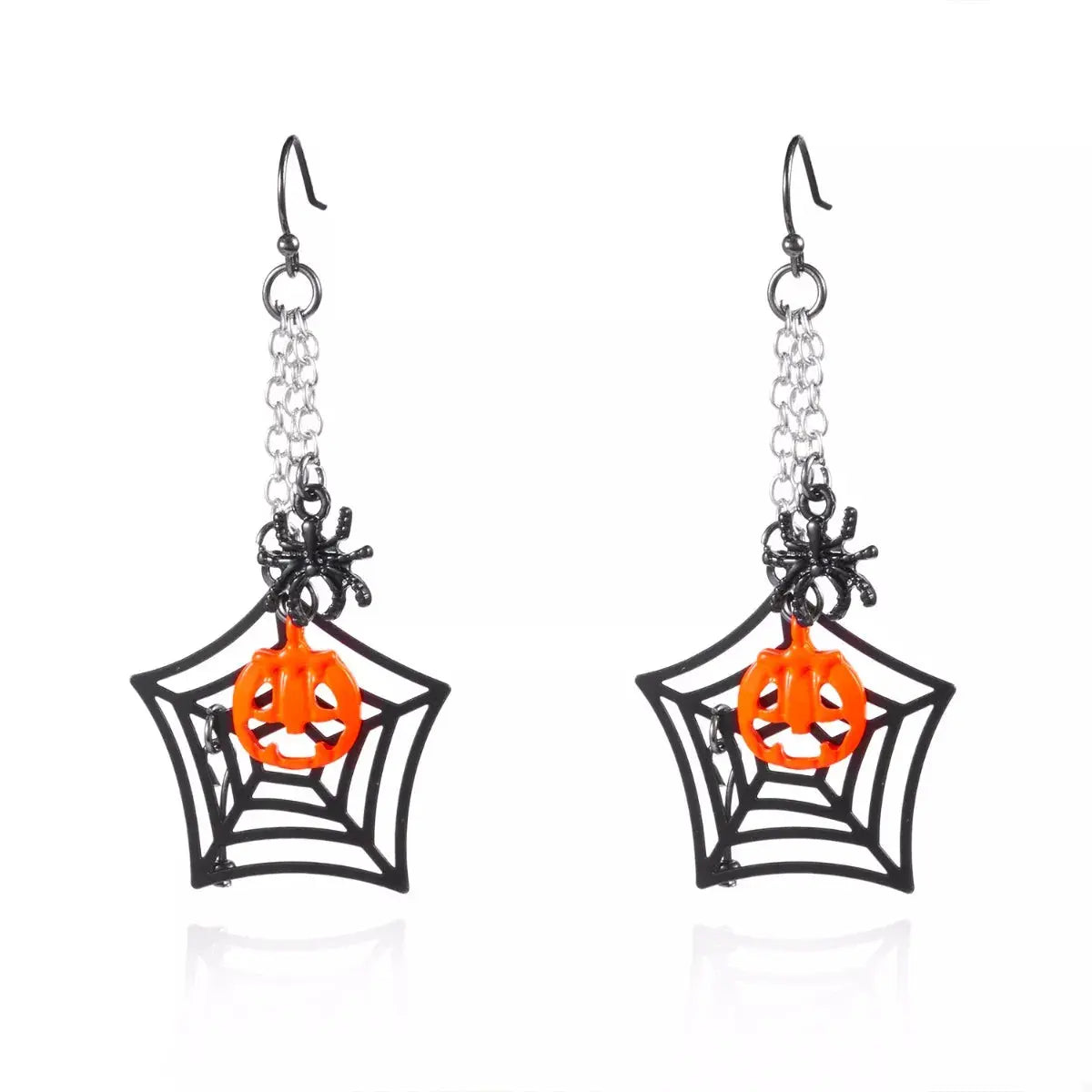 Spider Web Halloween Dangle Earrings