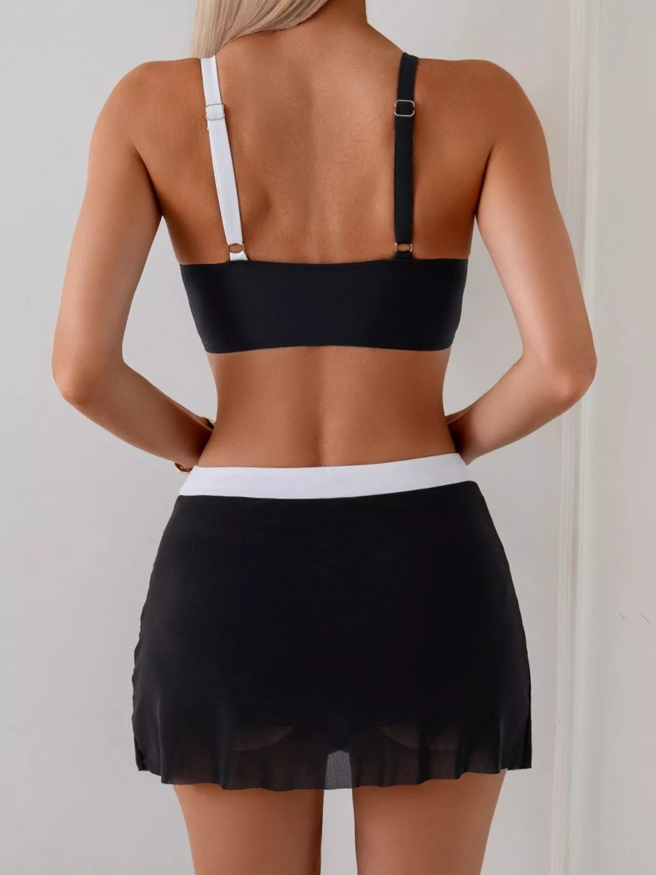 Two Tone Cami and Skort Two Piece Swimsuit