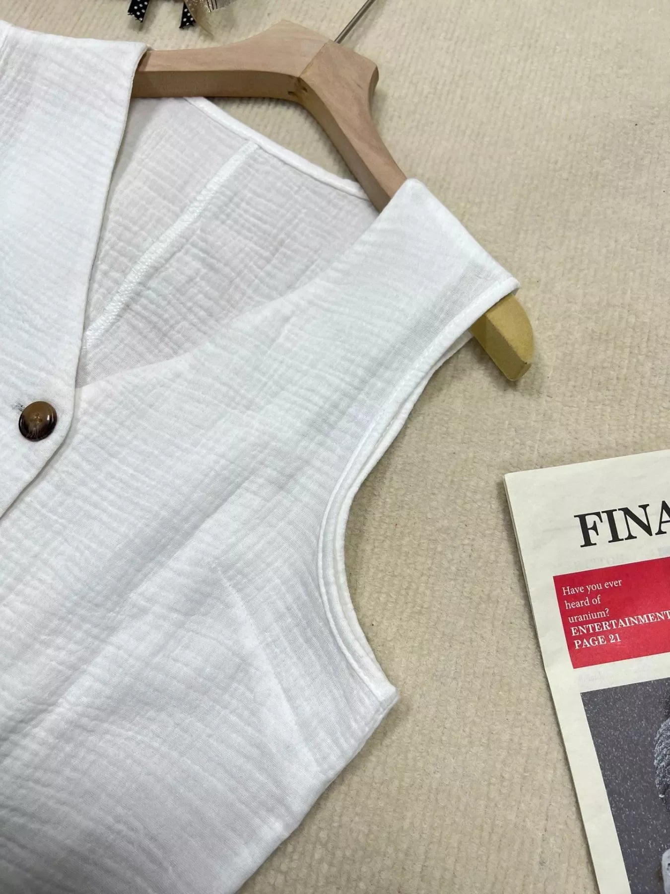 Textured Button Up Vest