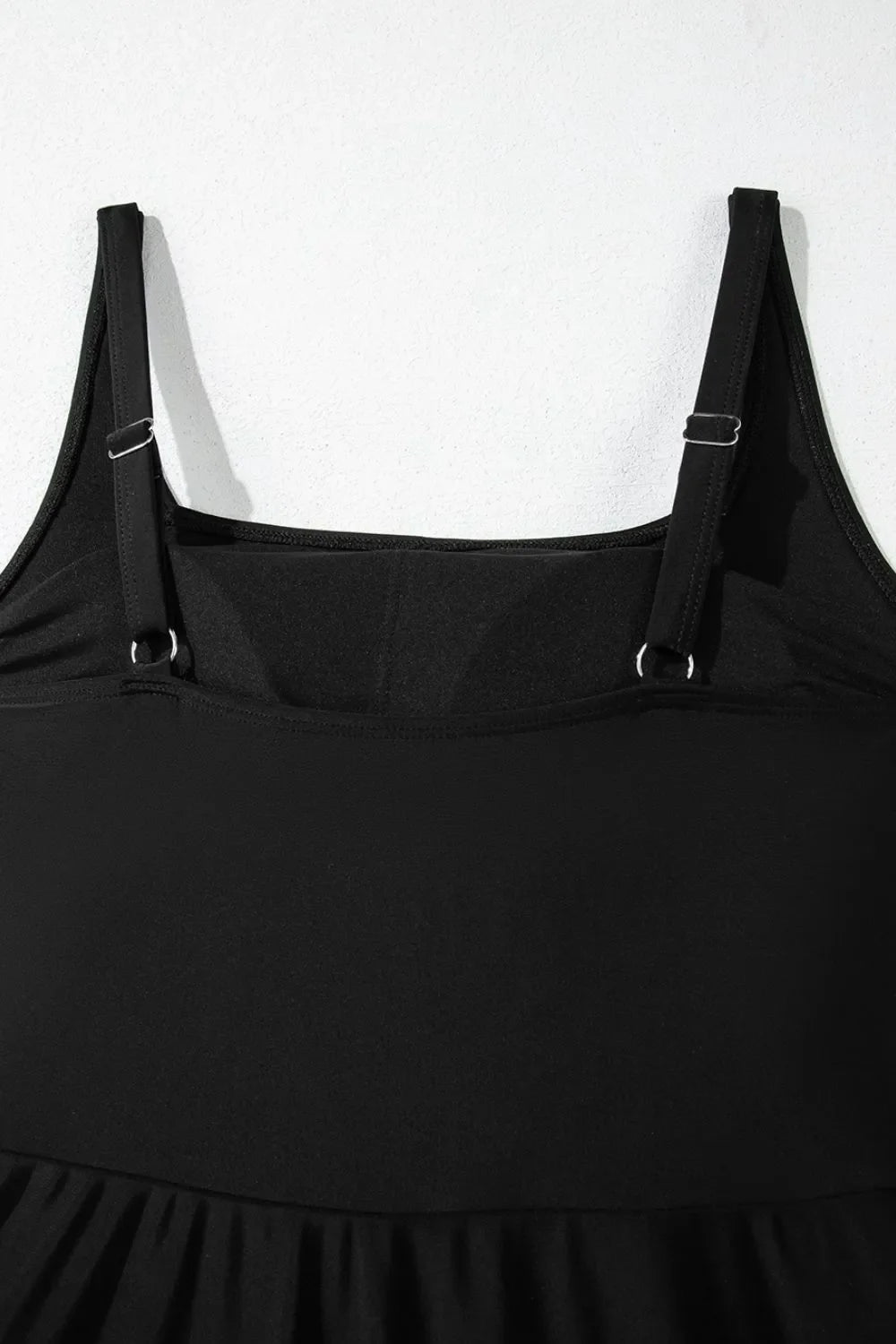 Women's Square Neck A Line Swim Dress with Side Tie Waist