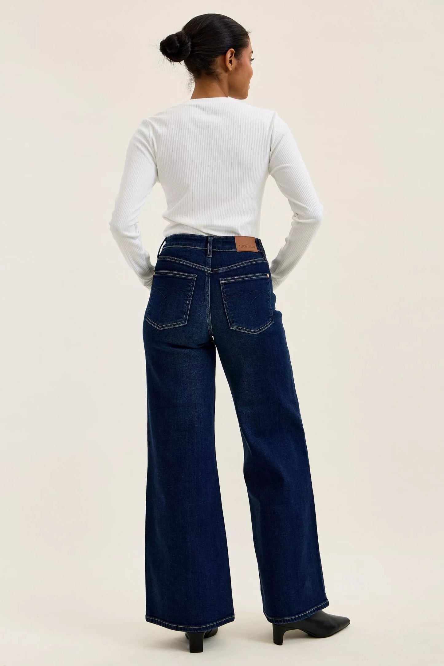 Judy Blue High-Waisted Wide-Leg Dark Wash Jeans