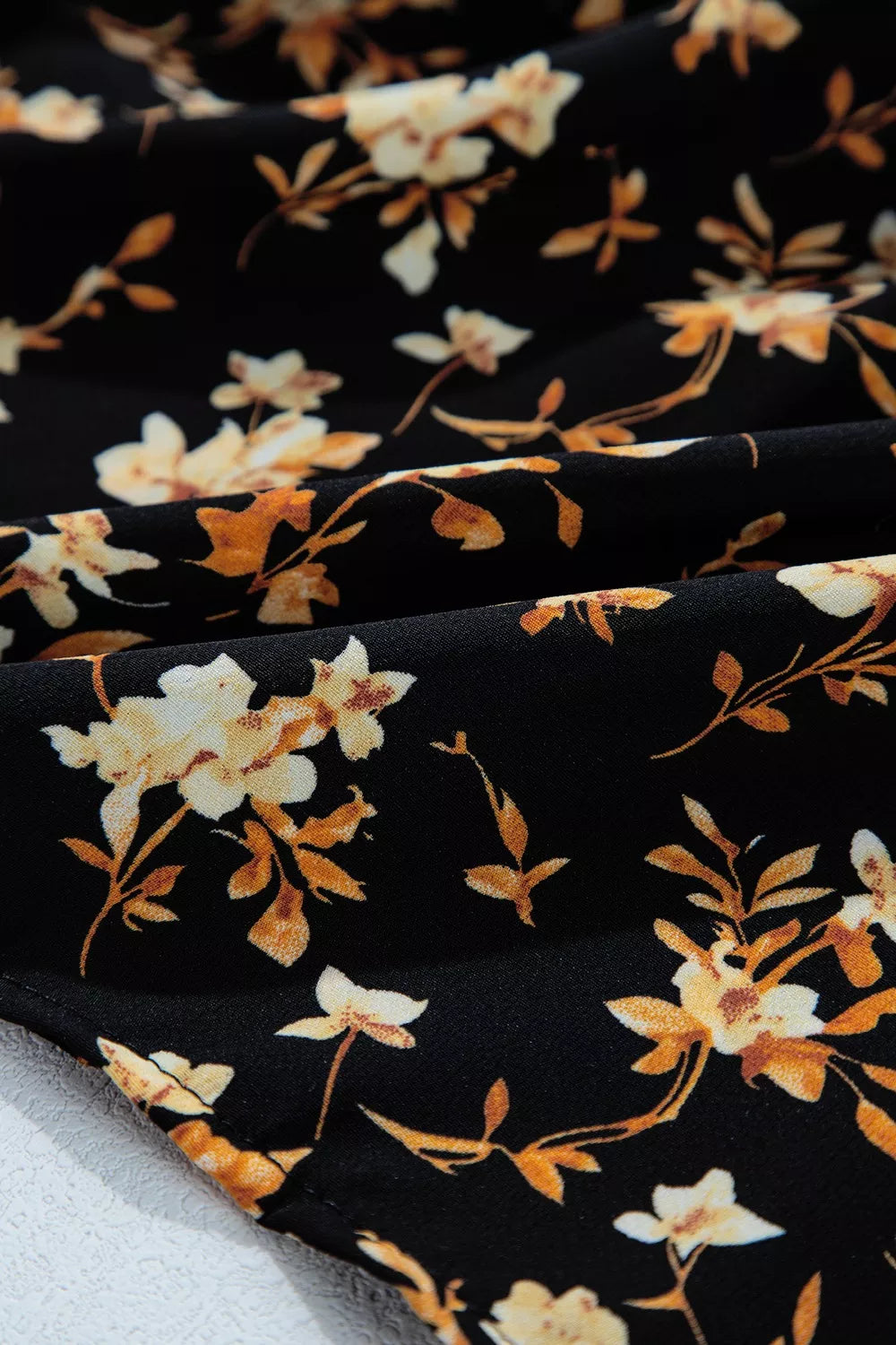 Women's Floral Print Smocked Waist Long Sleeve Blouse