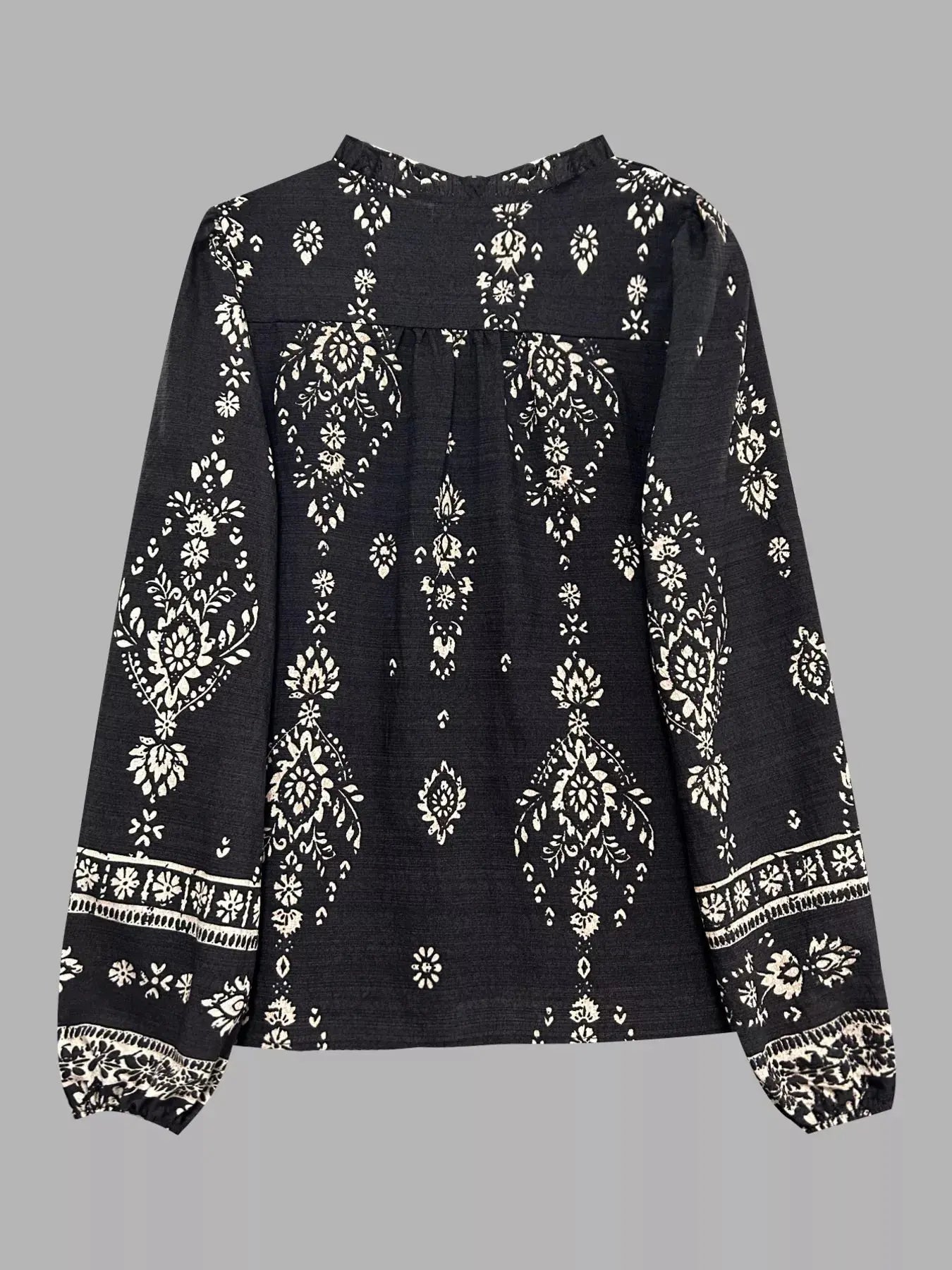 Printed Long Sleeve Boho Blouse
