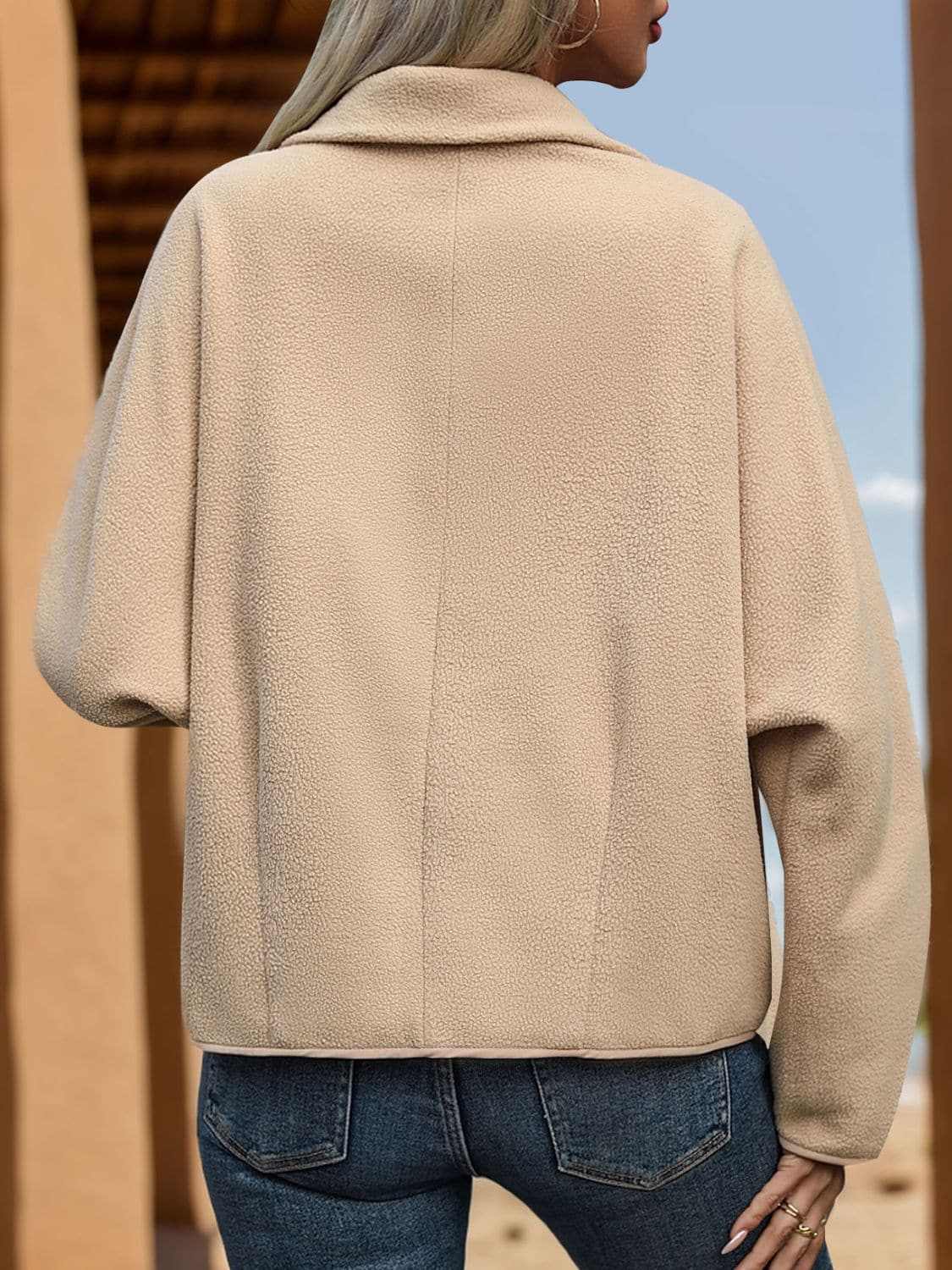 Jackets Trendsi Chic collared toggle coat with pockets