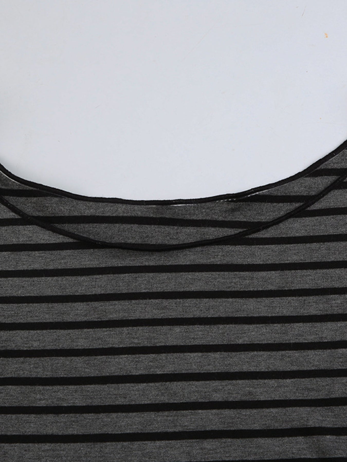 Striped Long Sleeve Boat Neck T Shirt