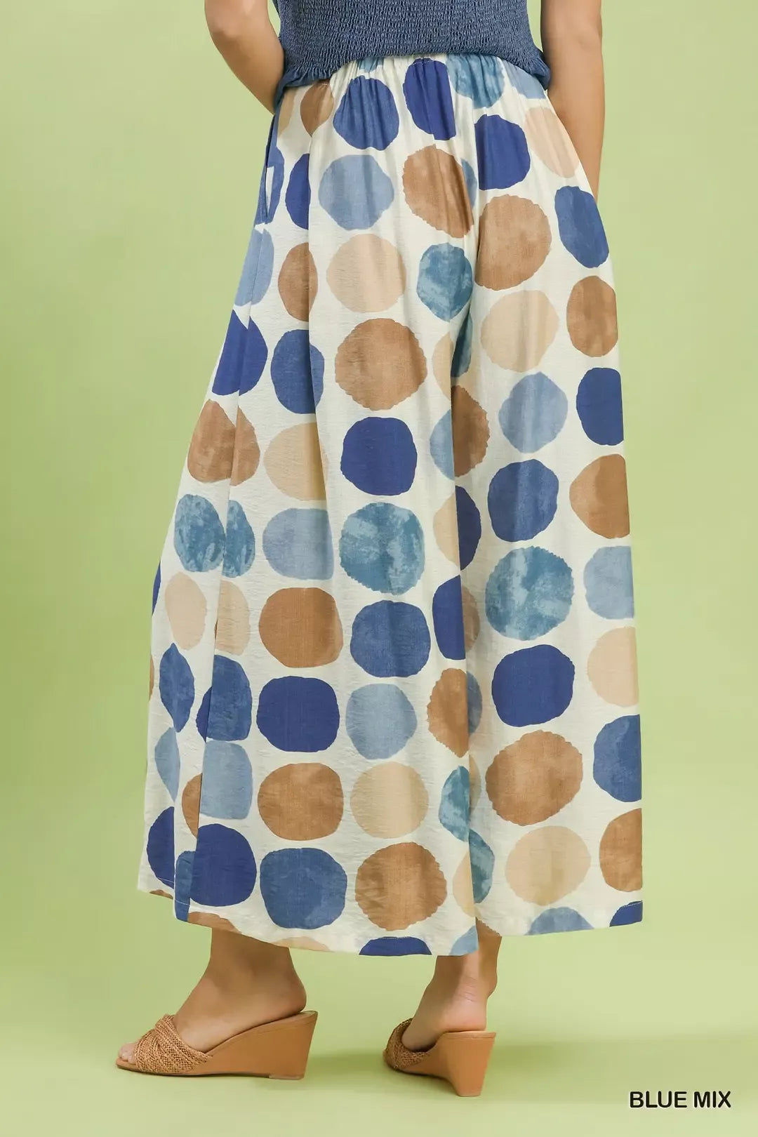Umgee Polka Dot Wide Leg Pants