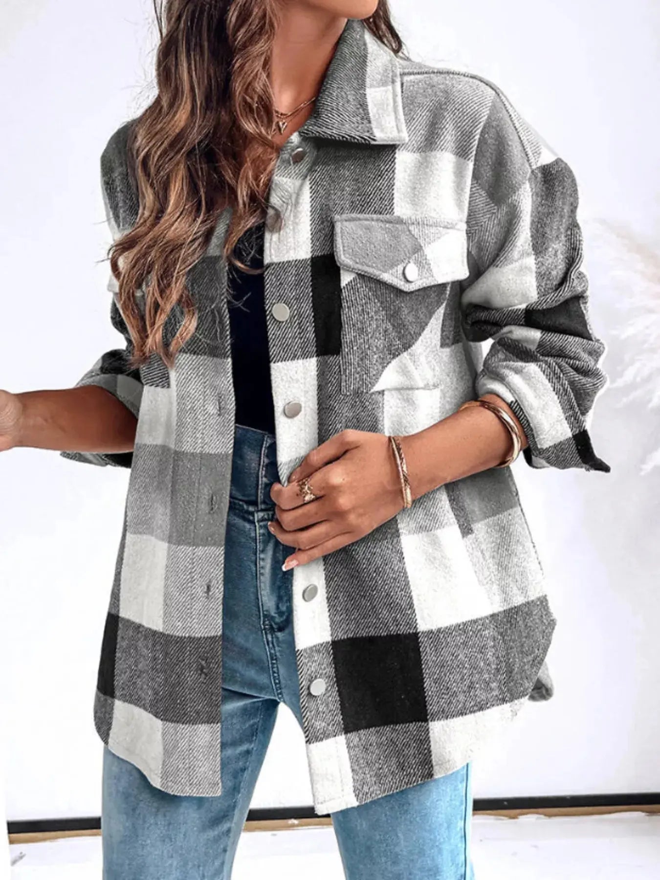 Plaid Button Up Long Sleeve Shirt